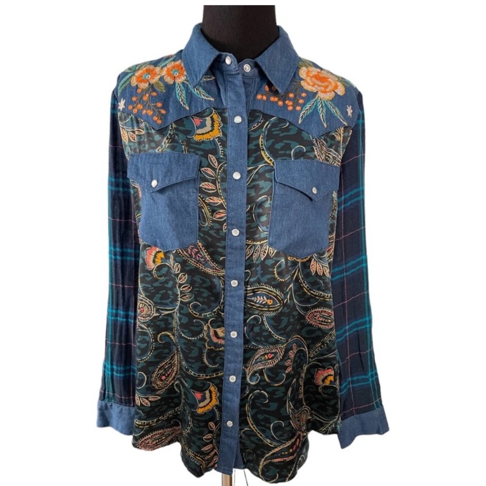 🚩 🆕 NWT Johnny Was  “GORGEOUS”Twilight Western Shirt. Size: XS